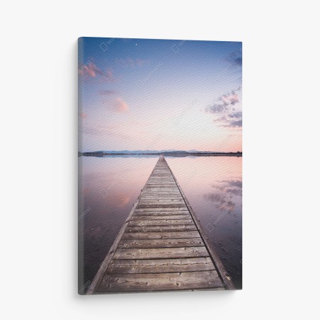Leinwandbild holzsteg zum horizont bei sonnenuntergang – Wallnifity®