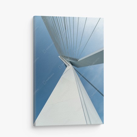 Leinwandbild aufsteigende linien: moderner brückenpylon – Wallnifity®