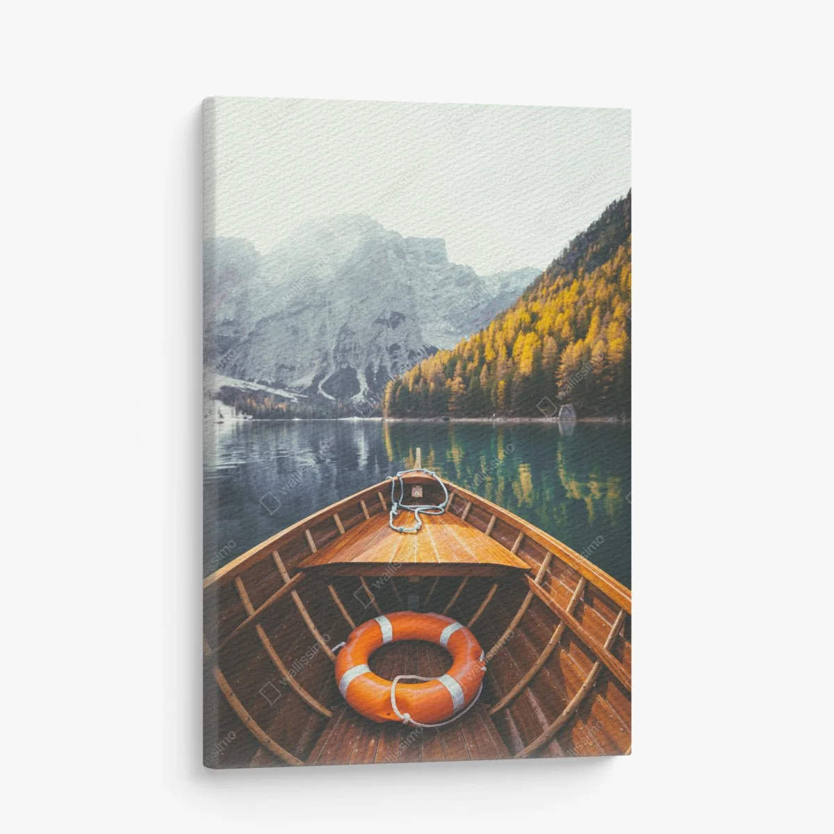 Leinwandbild sonnenaufgang am Lago di Braies – Wallnifity® Leinwandbild sonnenaufgang am Lago di Braies – Wallnifity®