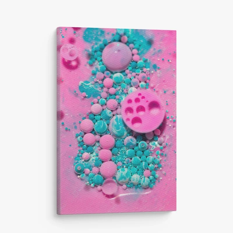 Leinwandbild rosa und türkis marmor abstrakt