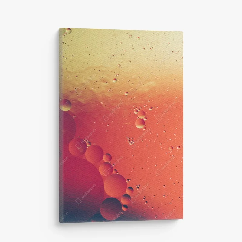 Leinwandbild warme orange abstraktion mit blasen