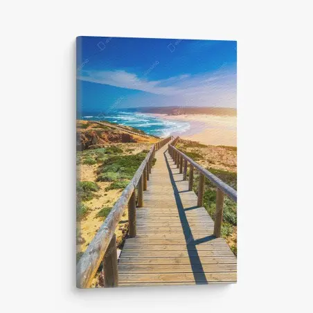 Leinwandbild steg zur Praia da Bordeira – Wallnifity®