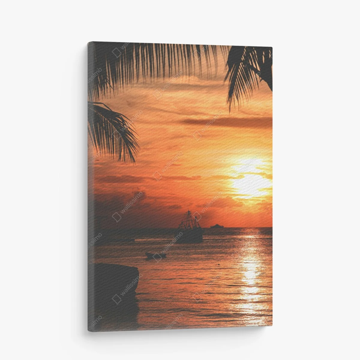Leinwandbild tropischer sonnenuntergang am meer – Wallnifity® Leinwandbild tropischer sonnenuntergang am meer – Wallnifity®