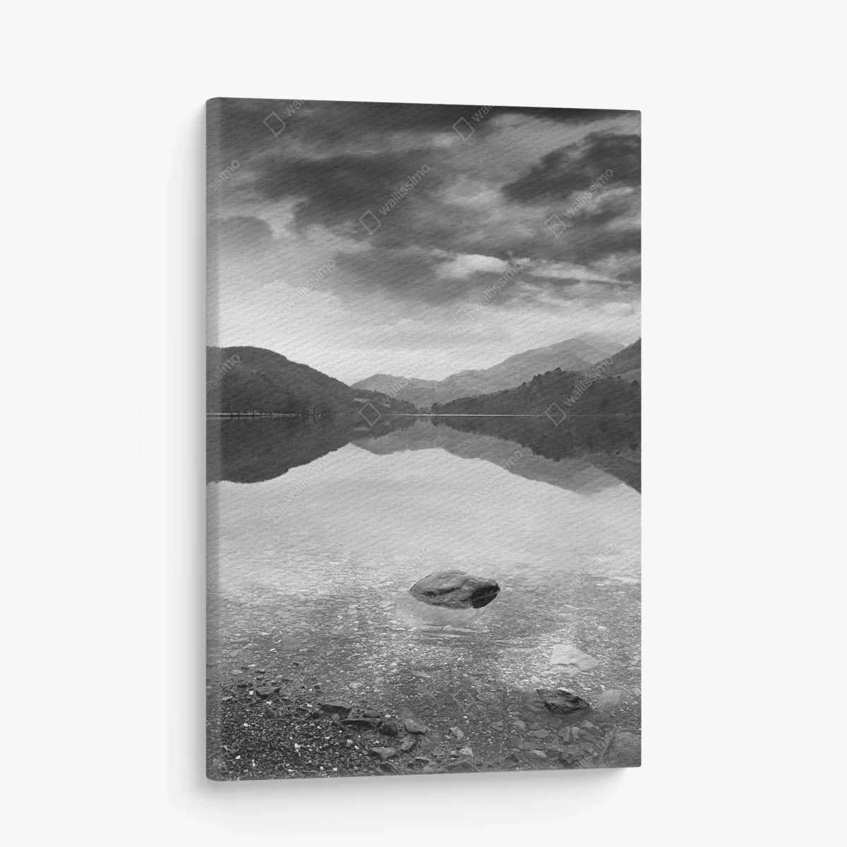 Leinwandbild ruhiger bergsee mit spiegelung – Wallnifity® Leinwandbild ruhiger bergsee mit spiegelung – Wallnifity®