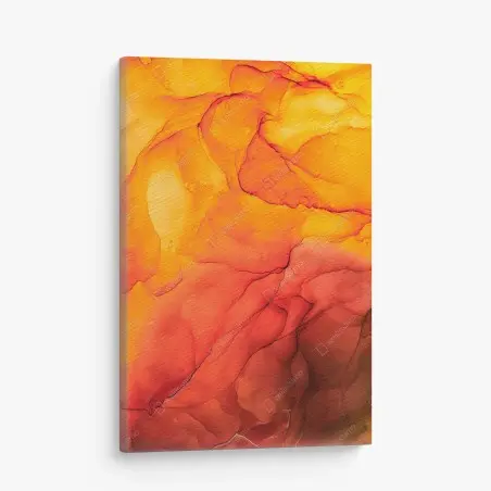Leinwandbild lebendige orange abstrakte alkoholkunst – Wallnifity®