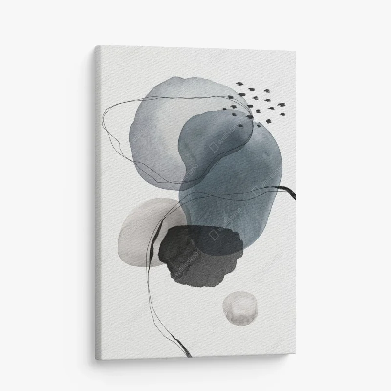 Leinwandbild ruhige blaue aquarellkugeln