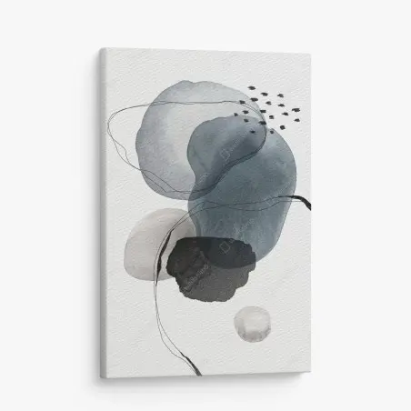 Leinwandbild ruhige blaue aquarellkugeln – Wallnifity®