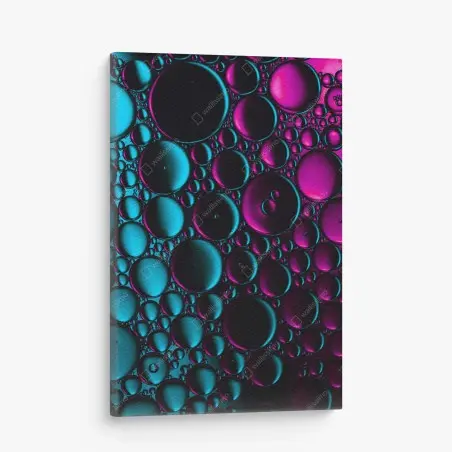 Leinwandbild türkis-magenta blasenmuster – Wallnifity®