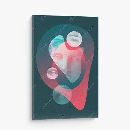 Leinwandbild surreales klassisches gesicht im duoton – Wallnifity®