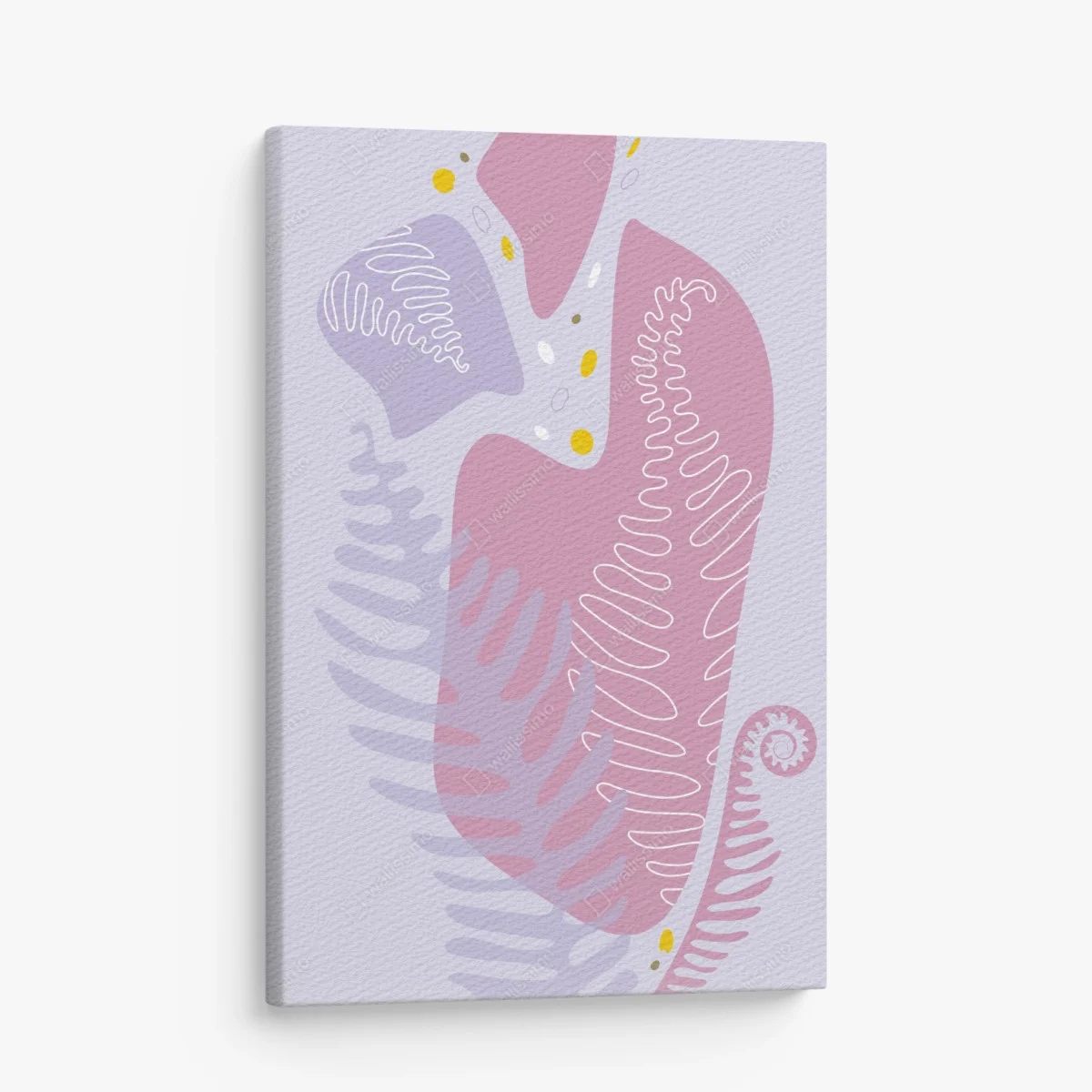 Leinwandbild zarte pastell-botanische abstraktion – Wallnifity® Leinwandbild zarte pastell-botanische abstraktion – Wallnifity®
