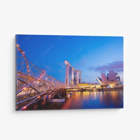 Leinwandbild stadtbild Marina Bay bei dämmerung – Wallnifity®