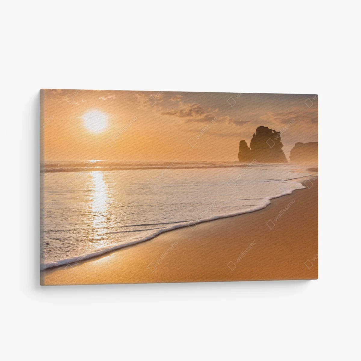 Leinwandbild goldener sonnenuntergang am strand – Wallnifity® Leinwandbild goldener sonnenuntergang am strand – Wallnifity®