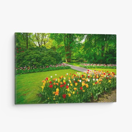 Leinwandbild lebendiger tulpengarten in Keukenhof – Wallnifity®