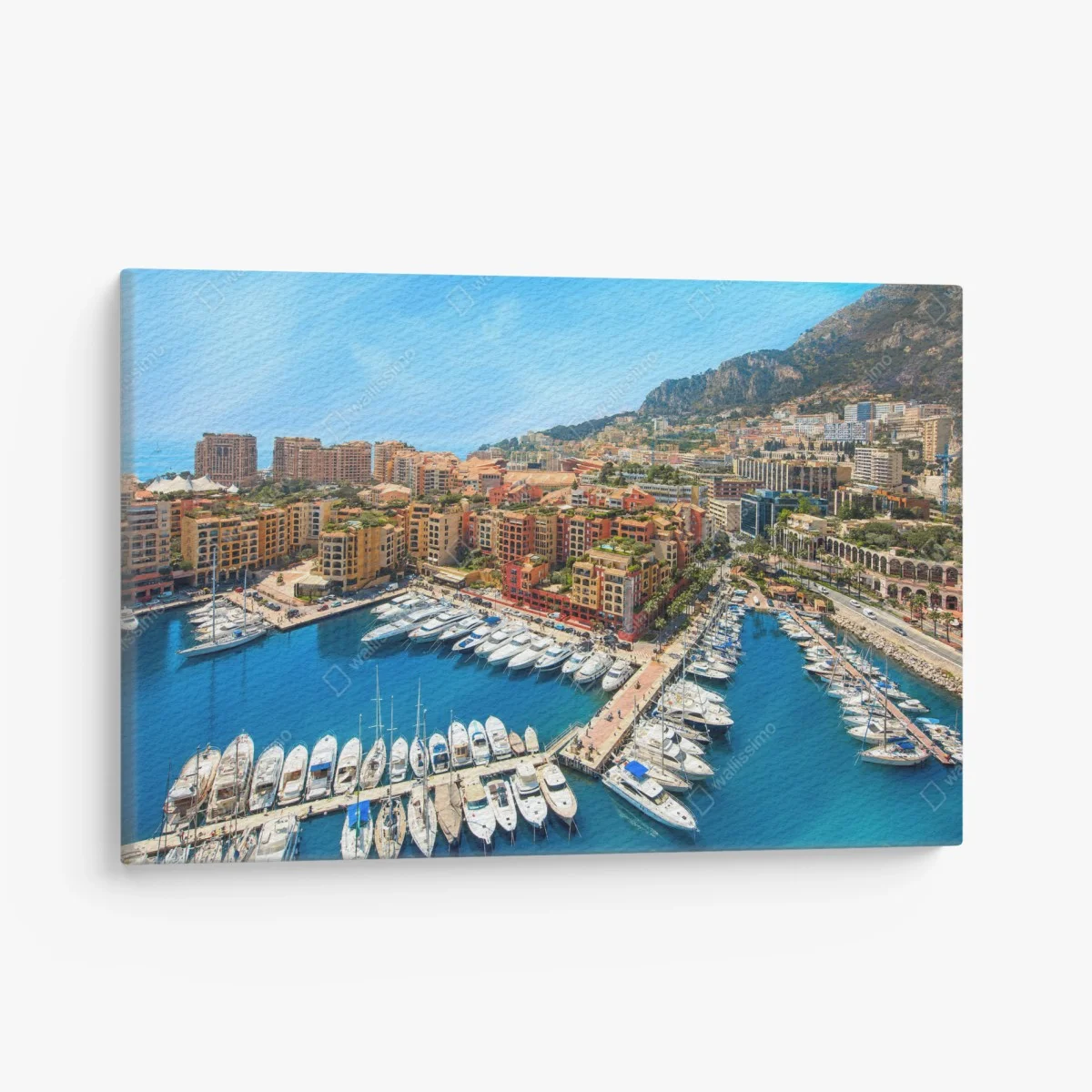 Leinwandbild sonnige marina und küstenstadt – Wallnifity® Leinwandbild sonnige marina und küstenstadt – Wallnifity®