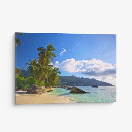 Leinwandbild tropischer strand auf Mahé – Wallnifity®