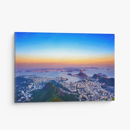 Leinwandbild panorama von Rio de Janeiro bei sonnenuntergang – Wallnifity®