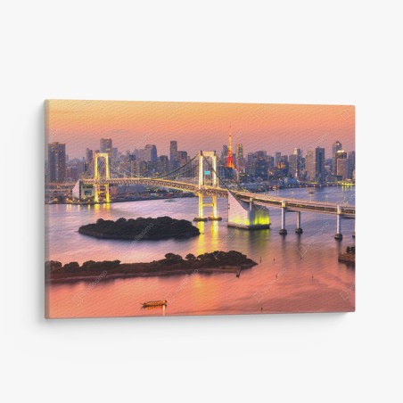 Leinwandbild Tokio skyline bei sonnenuntergang – Wallnifity®