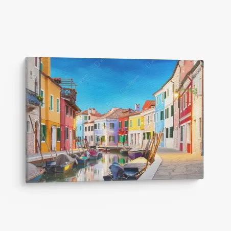 Leinwandbild bunte häuser in Burano, Venedig – Wallnifity®