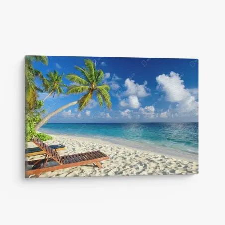 Leinwandbild tropischer strand auf den Malediven – Wallnifity®
