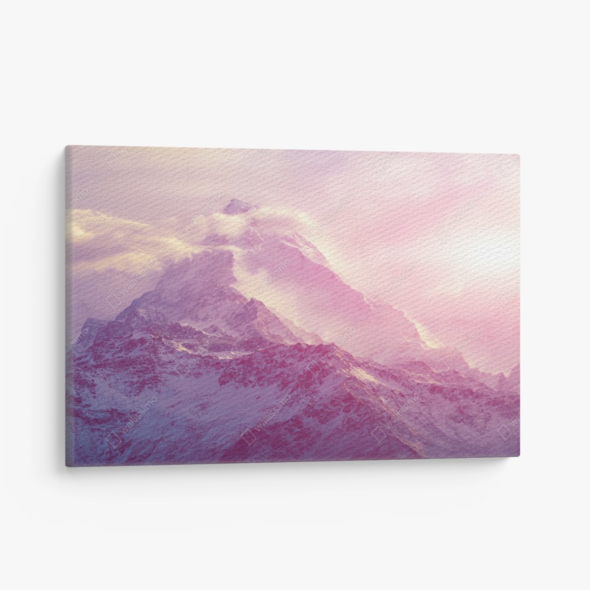 Leinwandbild pastellfarbener sonnenaufgang über den bergen – Wallnifity®