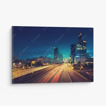 Leinwandbild La Défense skyline bei dämmerung – Wallnifity®