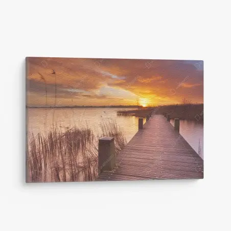 Leinwandbild sonnenaufgang über dem see bei Amsterdam – Wallnifity®