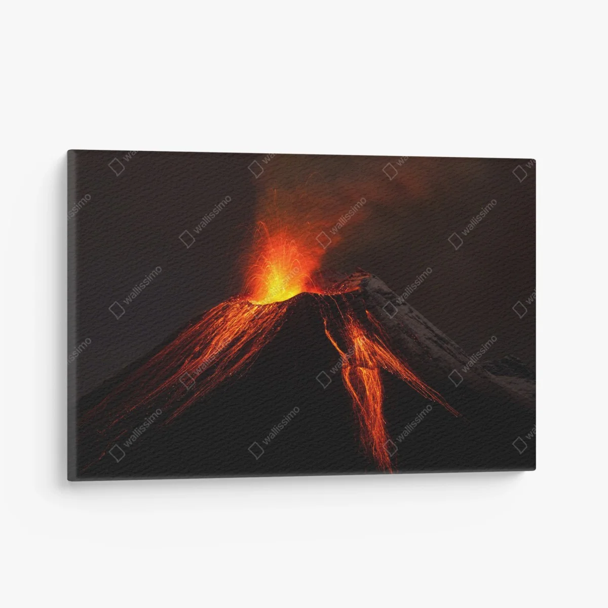 Leinwandbild glühender vulkanausbruch bei nacht – Wallnifity® Leinwandbild glühender vulkanausbruch bei nacht – Wallnifity®