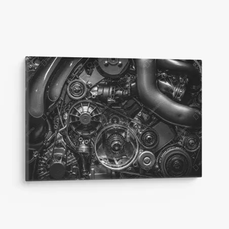 Leinwandbild präzise motor-nahaufnahme im industrial-stil – Wallnifity®