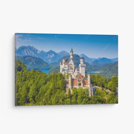 Leinwandbild schloss Neuschwanstein in alpiner landschaft – Wallnifity®