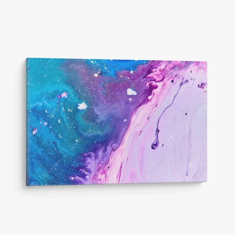 Leinwandbild lebendige blau-violette abstrakte acrylmalerei