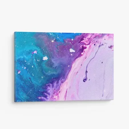 Leinwandbild lebendige blau-violette abstrakte acrylmalerei – Wallnifity®