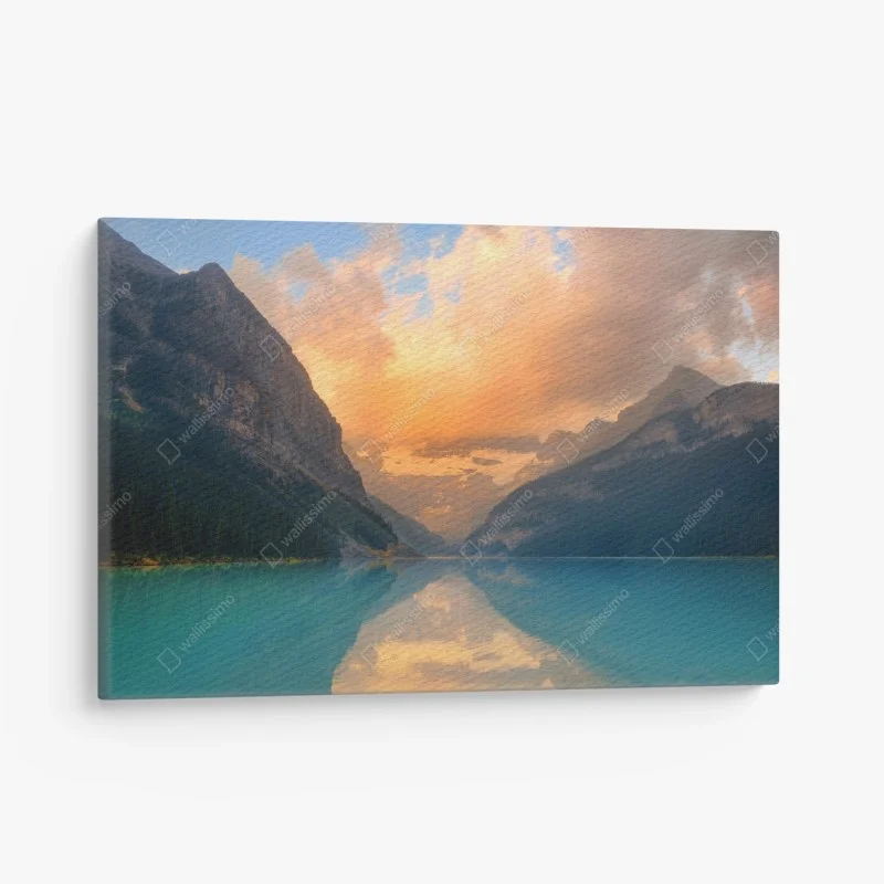 Leinwandbild sonnenaufgang über Lake Louise, Banff