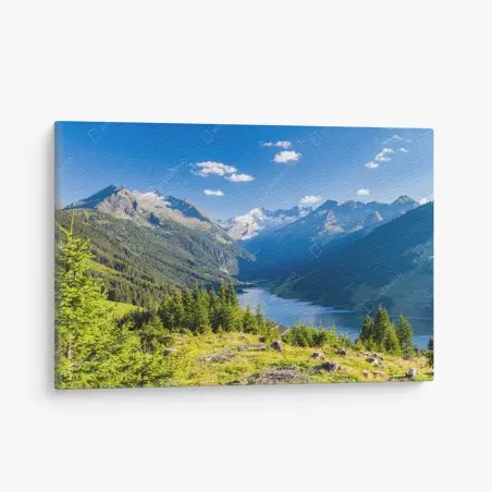 Leinwandbild ruhiges tal mit alpensee – Wallnifity®