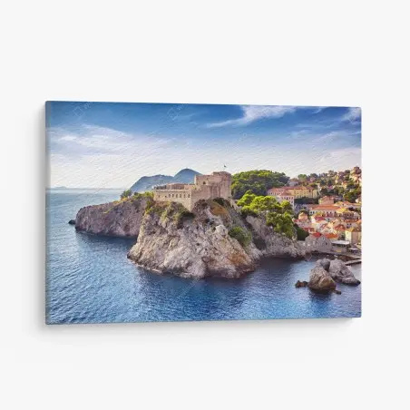 Leinwandbild Dubrovnik küstenfestung auf felsigen klippen – Wallnifity®