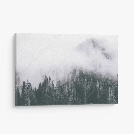 Leinwandbild nebliger immergrüner wald – Wallnifity®