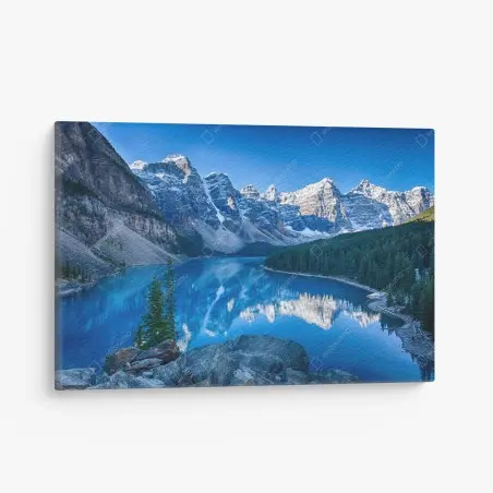 Leinwandbild ruhiger bergsee mit spiegelung – Wallnifity®