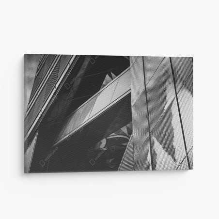 Leinwandbild geometrische moderne fassade in schwarzweiß – Wallnifity®