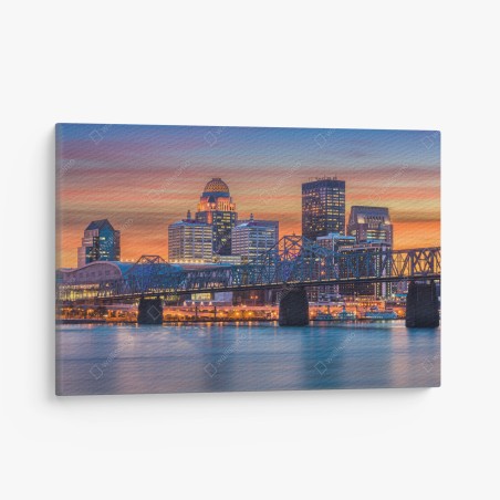 Leinwandbild Louisville skyline bei sonnenuntergang – Wallnifity®