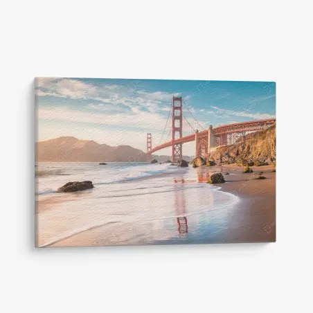 Leinwandbild San Francisco Golden Gate Bridge bei sonnenuntergang – Wallnifity®