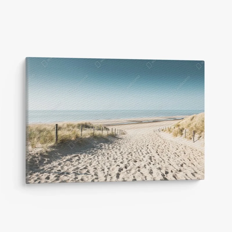 Leinwandbild sanddünen und ruhige Nordsee bei Noordwijk