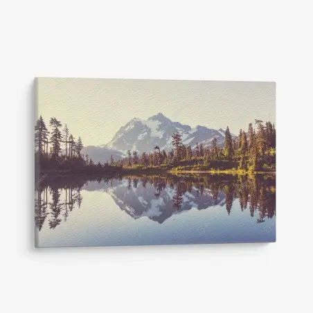 Leinwandbild spiegelung von Mount Shuksan im bergsee – Wallnifity®