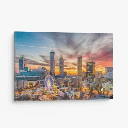 Leinwandbild Atlanta skyline bei sonnenuntergang – Wallnifity®