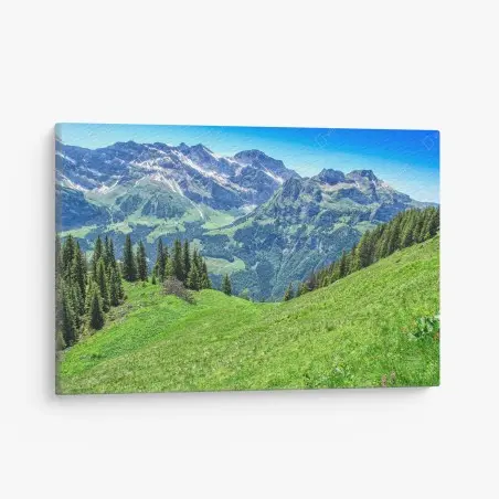 Leinwandbild alpine panorama über Engelberg, Schweiz – Wallnifity®