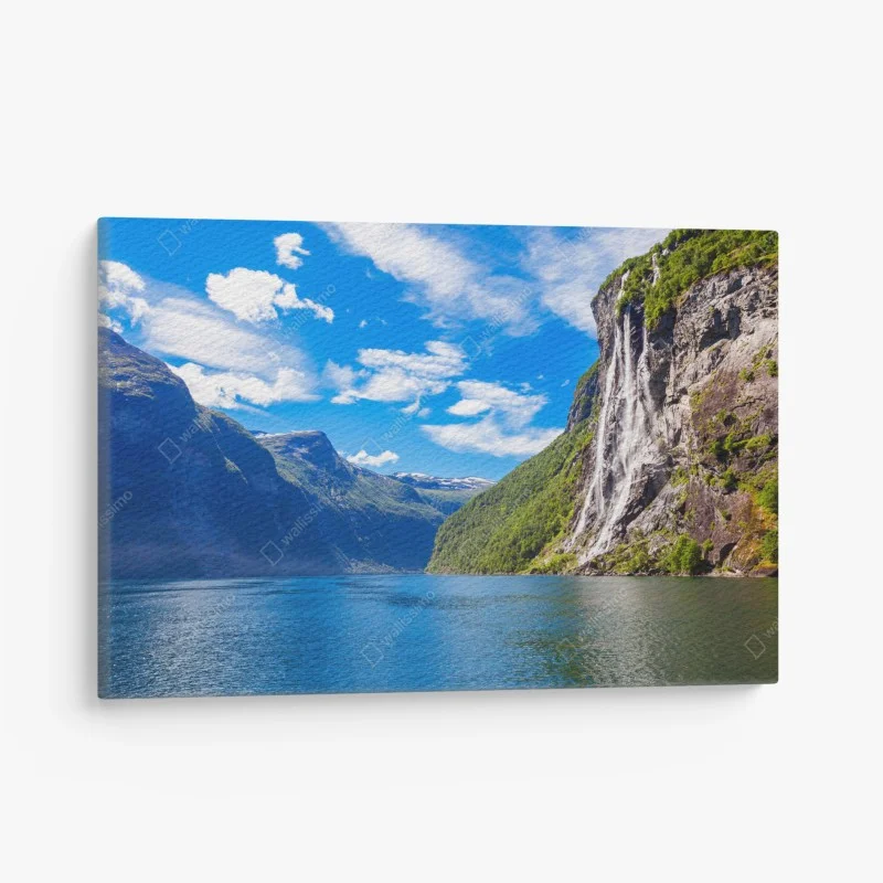 Leinwandbild seven sisters wasserfall am Geirangerfjord