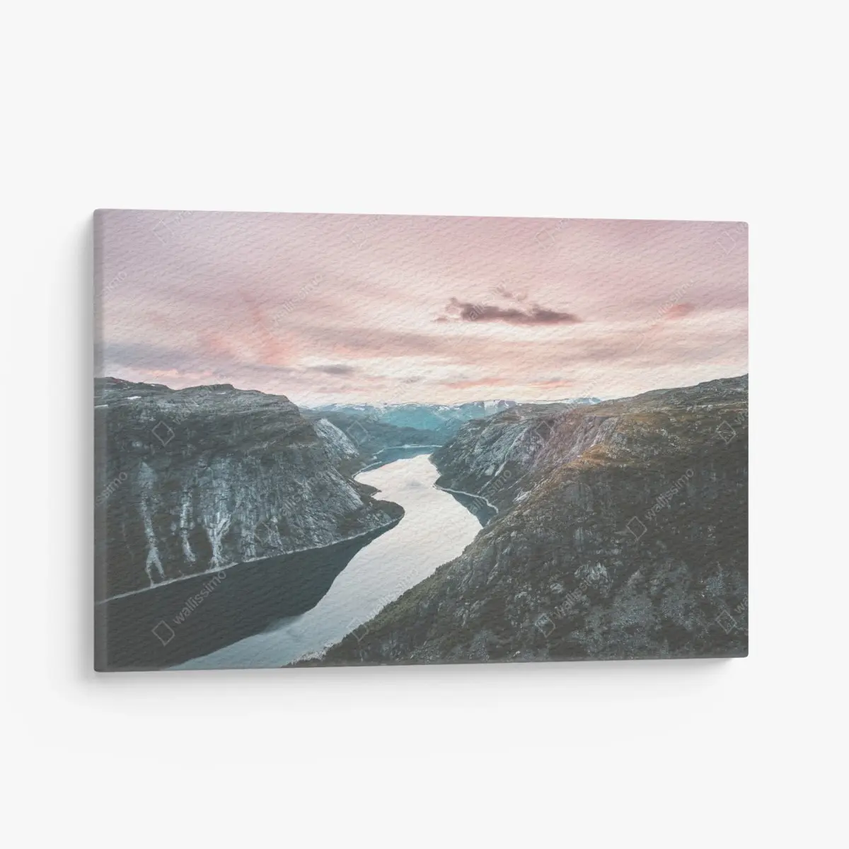 Leinwandbild ruhiger fjord bei sonnenuntergang – Wallnifity®