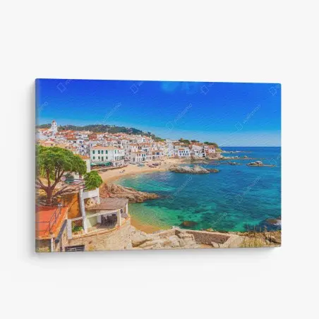Leinwandbild sonniges mediterranes küstendorf – Wallnifity®