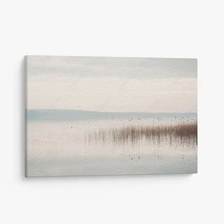 Leinwandbild ruhige schilfzone am see – Wallnifity®