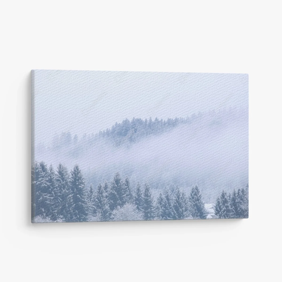 Leinwandbild winternebel über nadelwald – Wallnifity® Leinwandbild winternebel über nadelwald – Wallnifity®