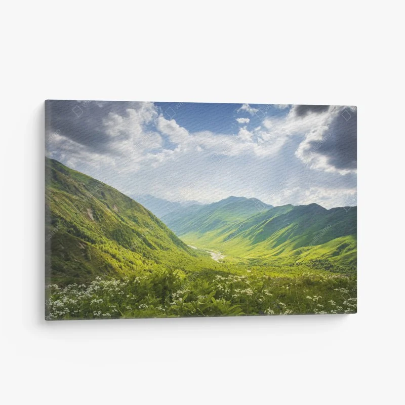 Leinwandbild üppiges grünes tal