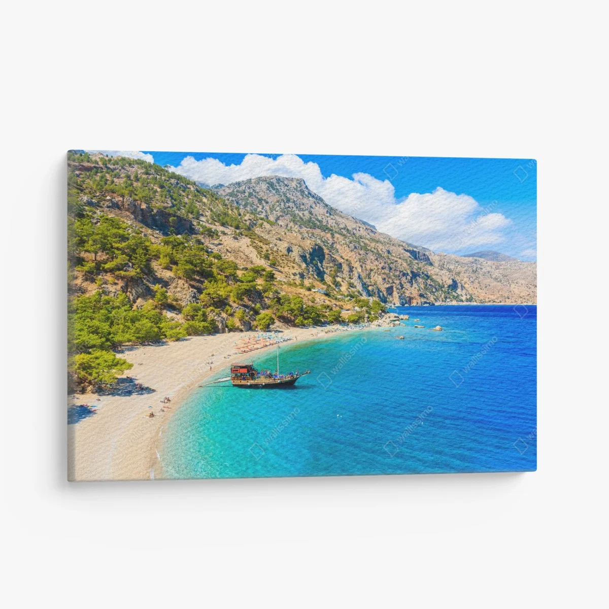 Leinwandbild segelboot am Apella strand, Karpathos – Wallnifity® Leinwandbild segelboot am Apella strand, Karpathos – Wallnifity®